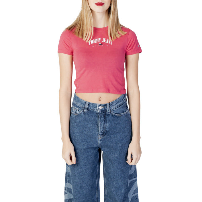 TOMMY HILFIGER JEANS T-Shirt Crop Donna Tjw Bby Crp Essentia DW0DW14910 Rosa