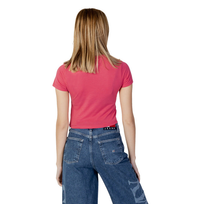 TOMMY HILFIGER JEANS T-Shirt Crop Donna Tjw Bby Crp Essentia DW0DW14910 Rosa